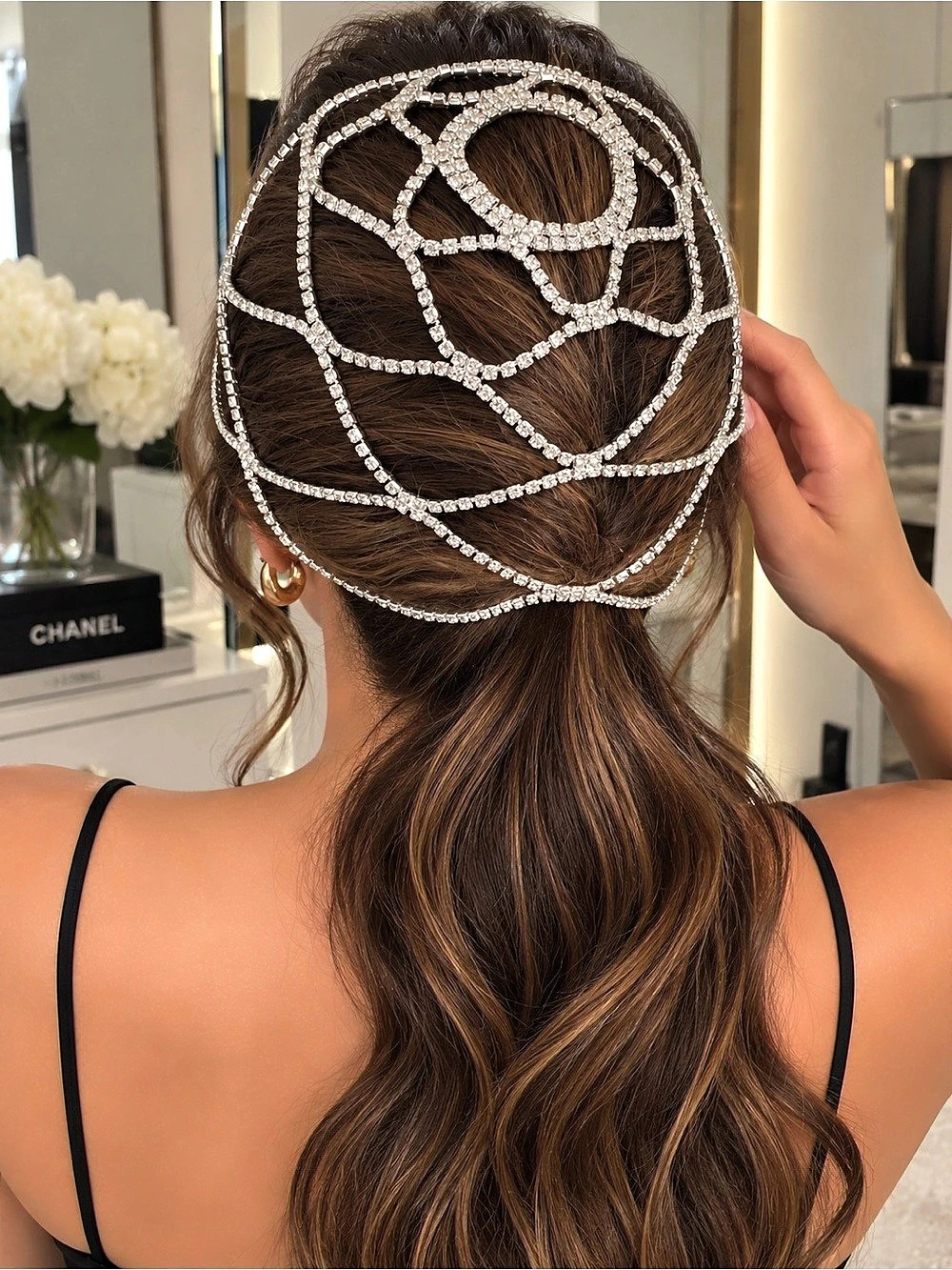 Crystal Rhinestone Hair Headpiece in Silver Like New